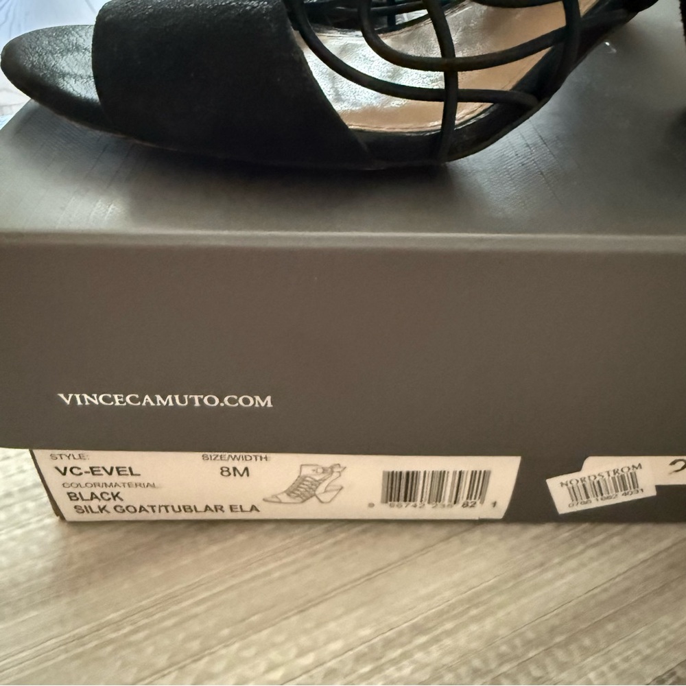 Vince Camuto VC-Evel Black Strappy Heeled Sandals - Picture 15 of 15